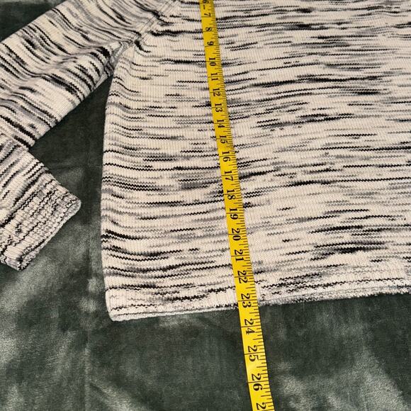 J.Crew Space Dye Sweater Women's Ivory Black 100% Cotton Knitted Long Sleeve M - Picture 5 of 9
